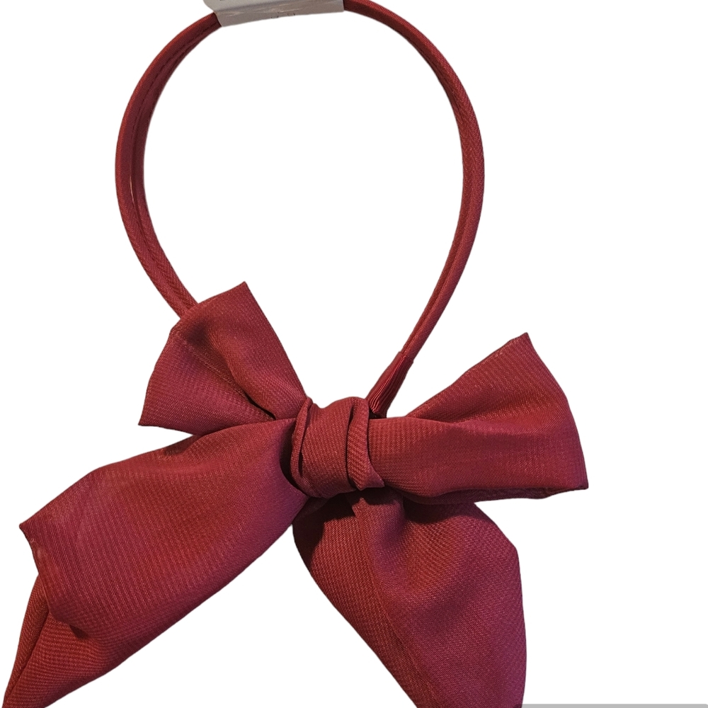 NWT The Children's Place Girls Bow Headband 2-Pack Red & Pink Tie-Dye (Ages 4+)